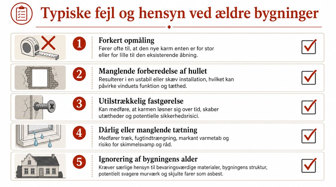 Typiske fejl og hensyn ved ældre bygninger